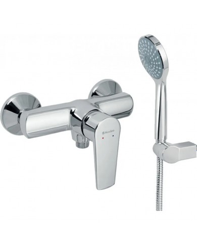 Modea Viospiral Optima Chrome Bathroom Faucet Wall-Mounted Set With Shower Telephone, Spiral & Base(00-02505)