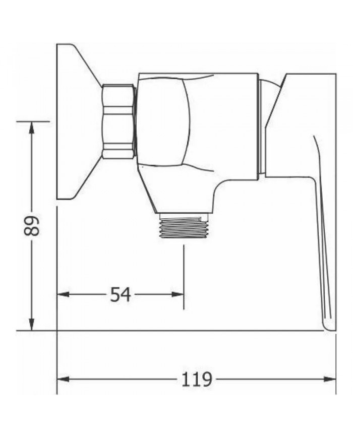 Modea Viospiral Optima Chrome Bathroom Faucet Wall-Mounted Set With Shower Telephone, Spiral & Base(00-02505)