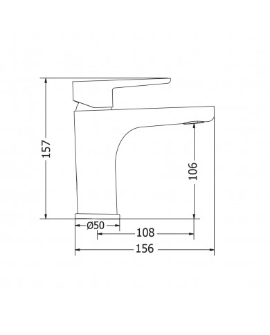 Modea Pietra Basin Mixer Silver With Metal valve (00-02500)