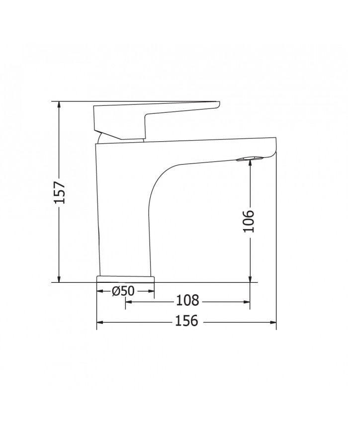 Modea Pietra Basin Mixer Silver With Metal valve (00-02500)
