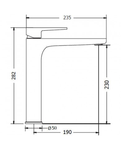Modea Optima Plus High 235mm Chrome Basin Faucet (00-02508)