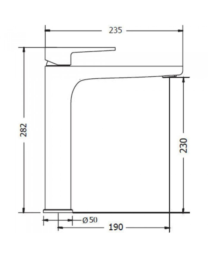 Μπαταρία Νιπτήρα Modea Optima Plus 235mm Ψηλή Χρωμέ (00-02508)
