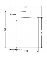 Modea Optima Plus High 235mm Chrome Basin Faucet (00-02508)