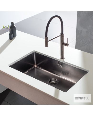 Stainless Steel Undermount Sink Metamorfosis Apell 75x44 PVD Black Brushed
