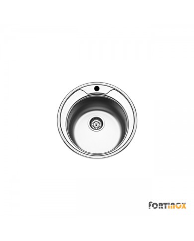 Νεροχύτης Ανοξείδωτος Ένθετος Λείος Valley Fortinox Φ48 Inox