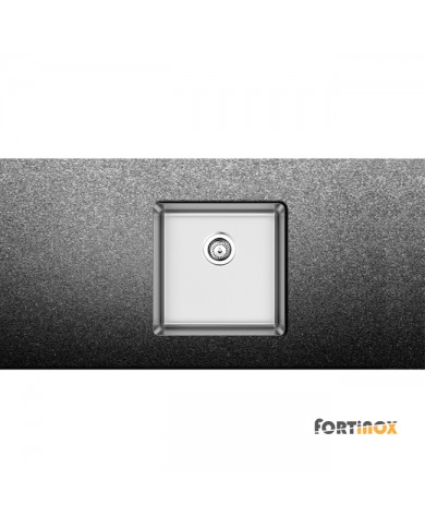 Νεροχύτης Ανοξείδωτος Υποκαθήμενος Λείος (Satin) Fortinox Squadro 44x44 Inox