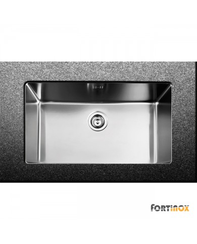 Νεροχύτης Ανοξείδωτος Υποκαθήμενος Λείος (Satin) Fortinox Squadro 75x44 Inox