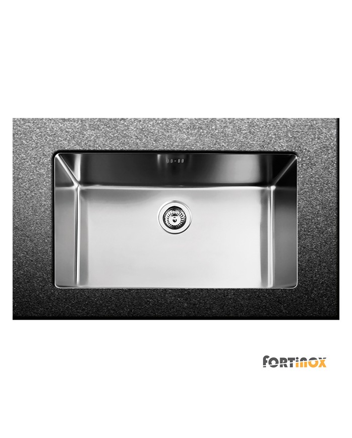 Νεροχύτης Ανοξείδωτος Υποκαθήμενος Λείος (Satin) Fortinox Squadro 75x44 Inox