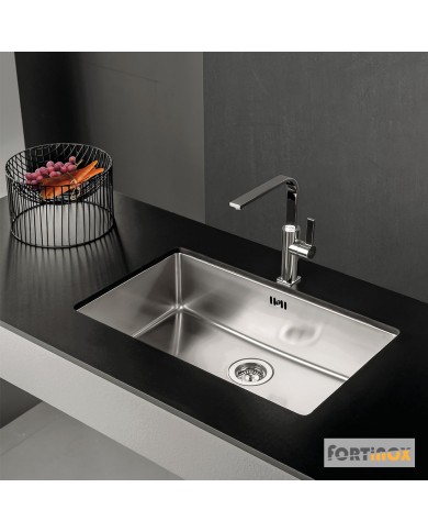 Νεροχύτης Ανοξείδωτος Υποκαθήμενος Λείος (Satin) Fortinox Squadro 75x44 Inox