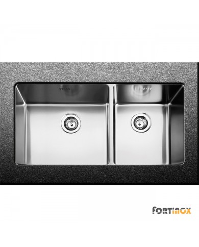 Νεροχύτης Ανοξείδωτος Υποκαθήμενος Λείος (Satin) Fortinox Squadro 85x44 Inox