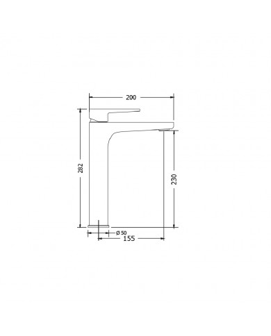 Modea Optima Plus High 200mm Chrome Basin Faucet (00-02509)