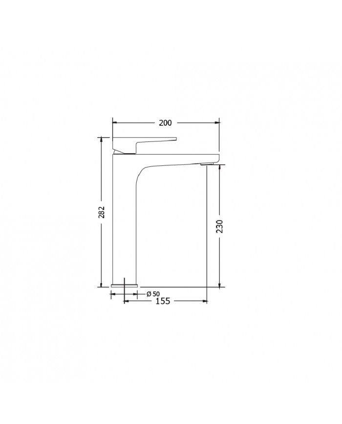Μπαταρία Νιπτήρα Modea Optima Plus 200mm Ψηλή Χρωμέ (00-02509)