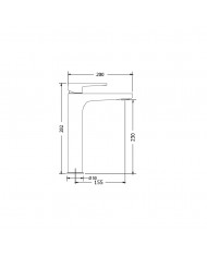 Modea Optima Plus High 200mm Chrome Basin Faucet (00-02509)