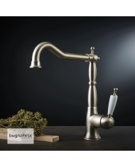 Μπαταρία Νεροχύτη Πάγκου με Ψηλό & Μακρύ Περιστρεφόμενο Ρουξούνι Oxford Bugnatese 6382 Inox Finish (6382-110)