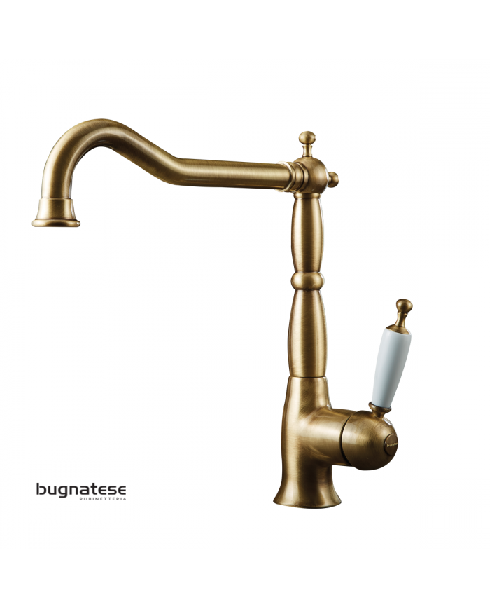 Oxford Bugnatese 6382 Bronze/White Countertop Sink Faucet with Tall & Long Swivel Spout (6382-220)