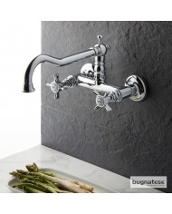 Princeton Bugnatese Chrome Swivel Spout Wall Mount Sink Faucet (852-100)