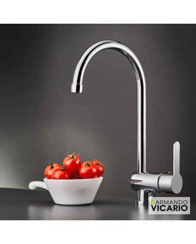 Μπαταρία Νεροχύτη Πάγκου Ψηλό Περιστρεφόμενο Ρουξούνι Armando Vicario Base Chrome (15710-100)