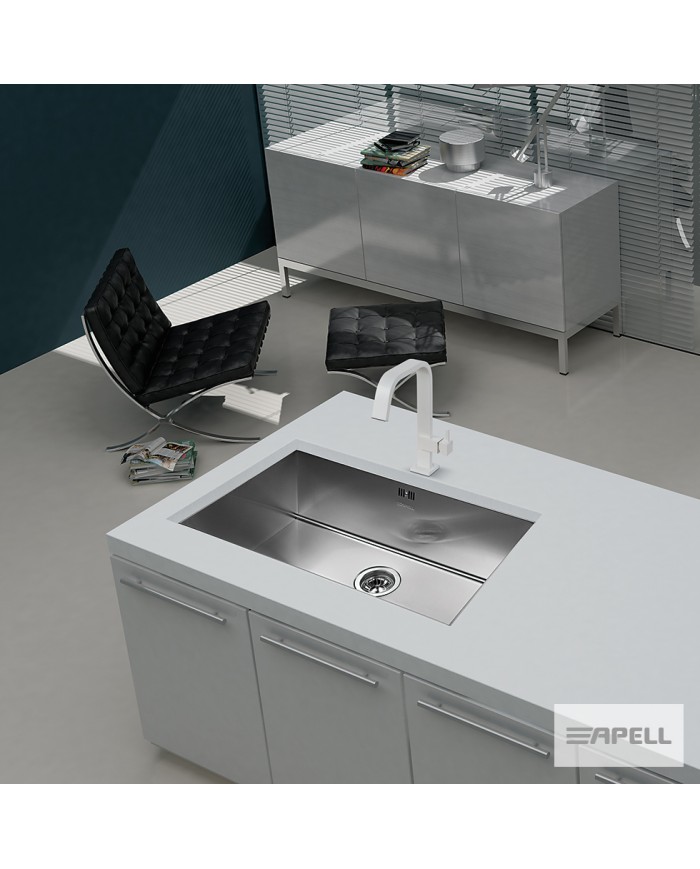 Stainless Steel Sink Undermount Amalthea Apell 74x41.8 Inox Smooth