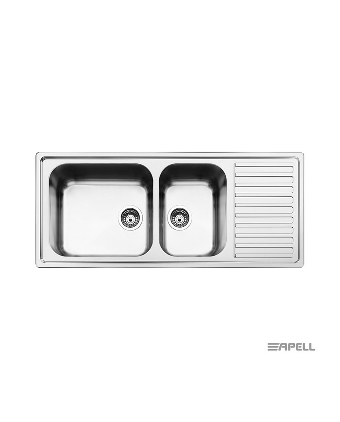 Ανοξείδωτος Νεροχύτης Ένθετος Anniversario Apell 116x50 Inox Λείο