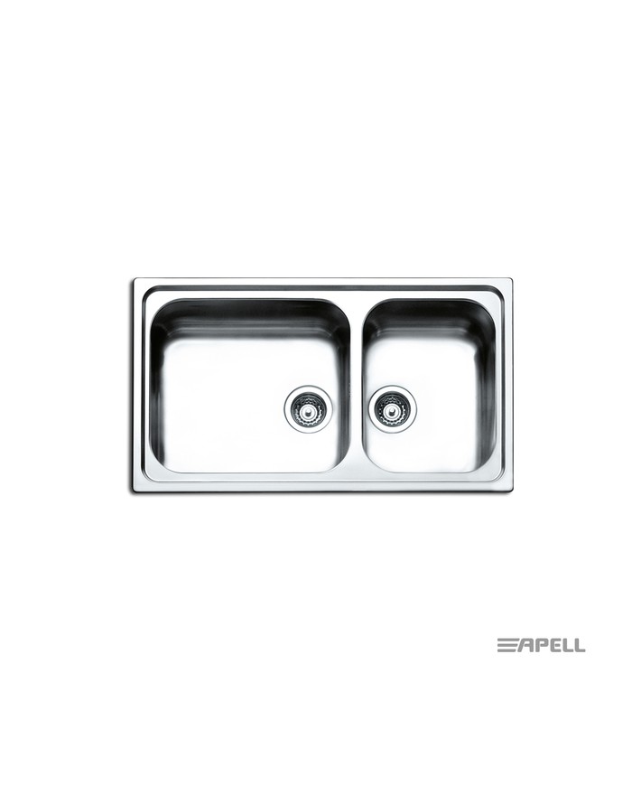 Ανοξείδωτος Νεροχύτης Ένθετος Anniversario Apell 86x50 Inox Λείο