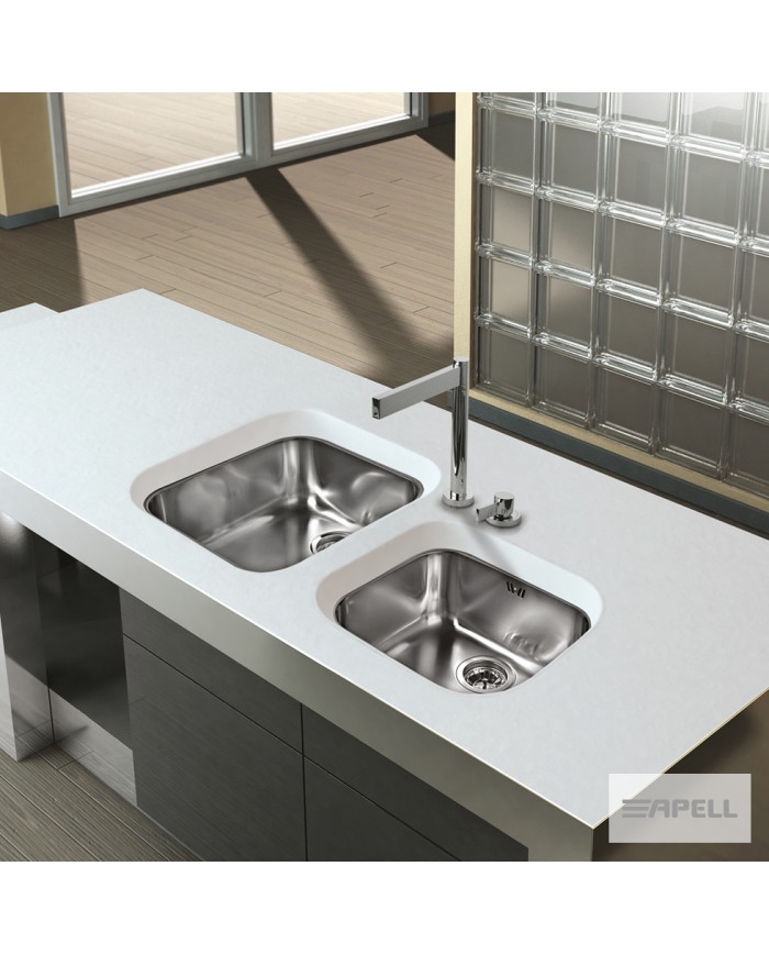 Ανοξείδωτος Νεροχύτης Υποκαθήμενος Ferrara Apell 47x42 Inox Λείο