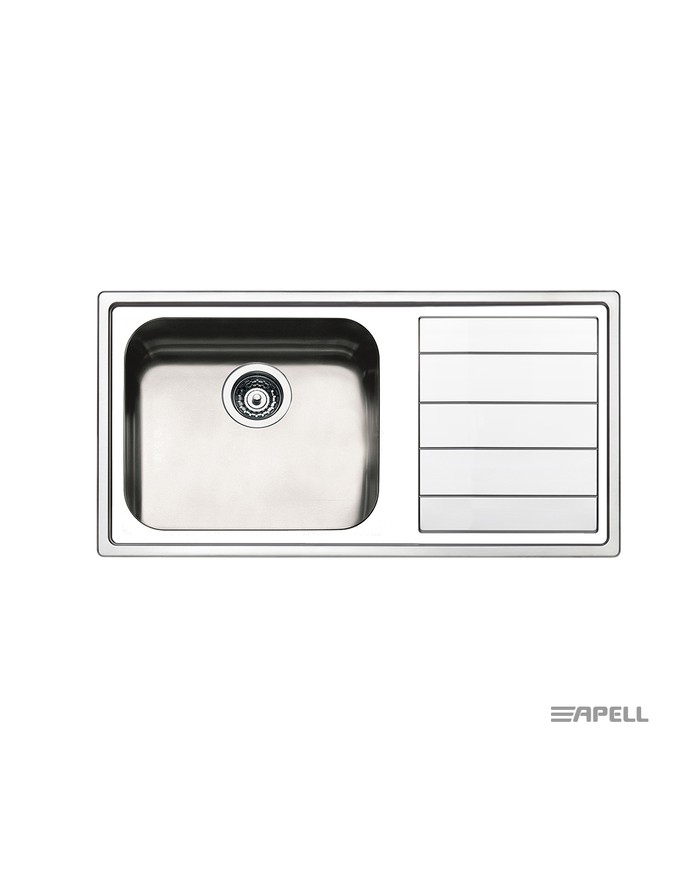 Stainless Steel Sink Insert Apell Linear 100x50 Inox Smooth Right