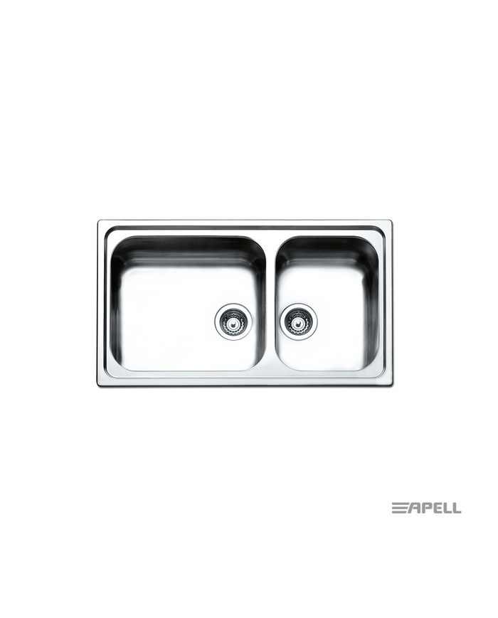 Ανοξείδωτος Nεροχύτης Ένθετος Apell Linear 86x50 Inox Λείο