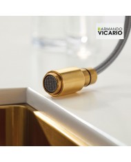 Μπαταρία Νεροχύτη Πάγκου Με Συρόμενο Ντους Armando Vicario Tozo Gold Brushed (48780-201)