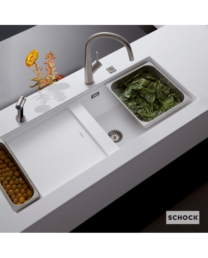 Νεροχύτης κουζίνας Schock Cristadur Prepstation  Υποκαθήμενος 114x46εκ. Χρώμα Polaris