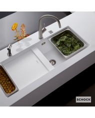 Νεροχύτης κουζίνας Schock Cristadur Prepstation  Υποκαθήμενος 114x46εκ. Χρώμα Polaris