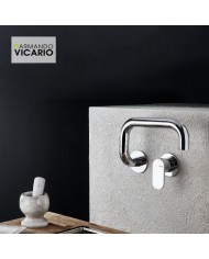 Armando Vicario Laundry Chrome Wall Mounted Sink Faucet With High Swivel Spout (400747-100)