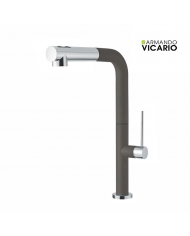 Armando Vicario Tozo 48580 Asphalt Countertop Sink Faucet With Swivel Spout & Dual Flow Sliding Shower
