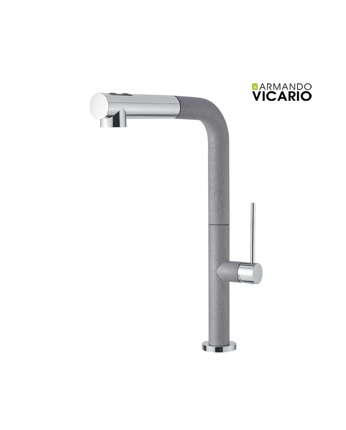 Armando Vicario Tozo 48580 Silverstone Countertop Sink Faucet With Swivel Spout & Dual Flow Sliding Shower