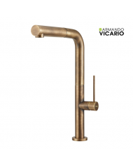 Armando Vicario Tozo Countertop Sink Faucet With Swivel Spout & Sliding Shower 48580 Antique Brass (48580-221)