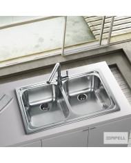 Ανοξείδωτος Nεροχύτης Ένθετος Apell Anniversario 79x50 Inox Σαγρέ