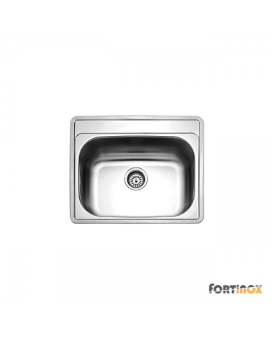 Νεροχύτης Ανοξείδωτος Ένθετος Valley Fortinox 60x50 Inox Σαγρέ