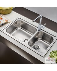 Ανοξείδωτος Nεροχύτης Ένθετος Apell Linear 86x50 Inox Σαγρέ