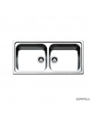 Ανοξείδωτος νεροχύτης ένθετος Linear Apell 100x50 Inox Σαγρέ