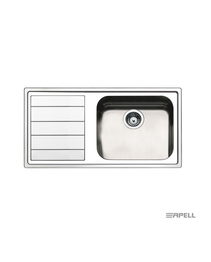 Ανοξείδωτος Nεροχύτης Ένθετος Apell Linear 100x50 Inox Λείο Left