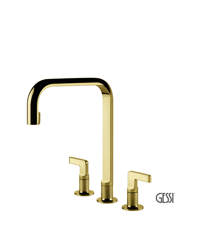 Μπαταρία Νεροχύτη 3 οπών INCISO, GESSI Gold PVD