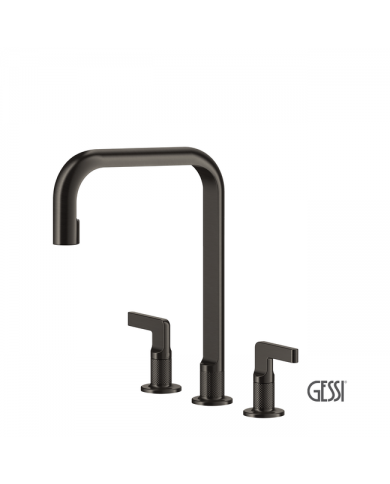 Μπαταρία Νεροχύτη 3 οπών INCISO, GESSI Black Metal Brushed PVD