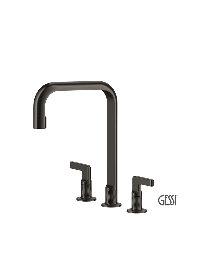 Μπαταρία Νεροχύτη 3 οπών INCISO, GESSI Black Metal Brushed PVD