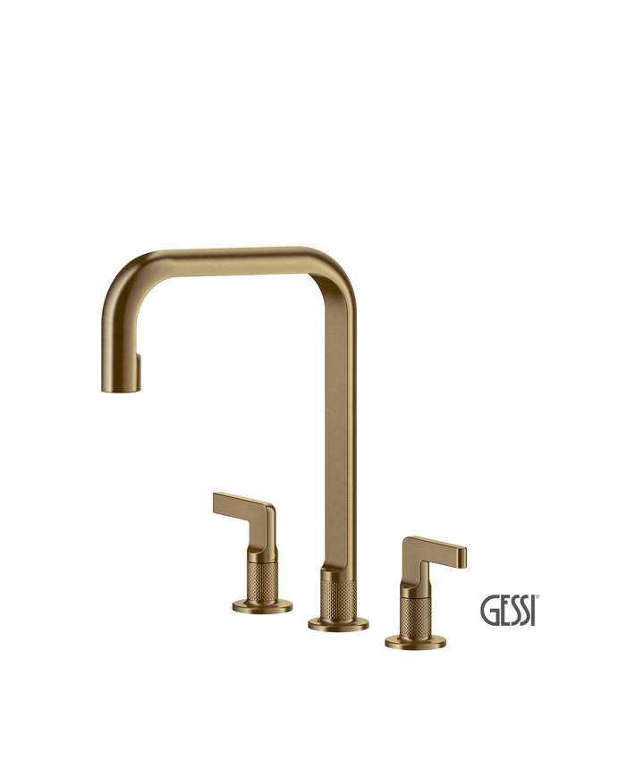 Μπαταρία Νεροχύτη 3 οπών INCISO, GESSI Warm Bronze Brushed PVD