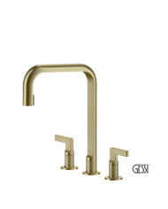 Μπαταρία Νεροχύτη 3 οπών INCISO, GESSI Brass Brushed PVD