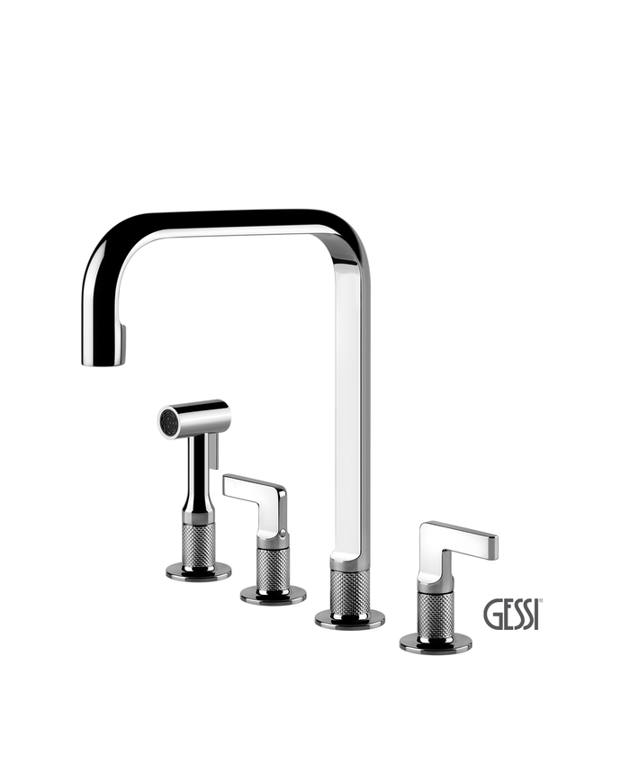 Μπαταρία Νεροχύτη 4 οπών INCISO, GESSI Chrome