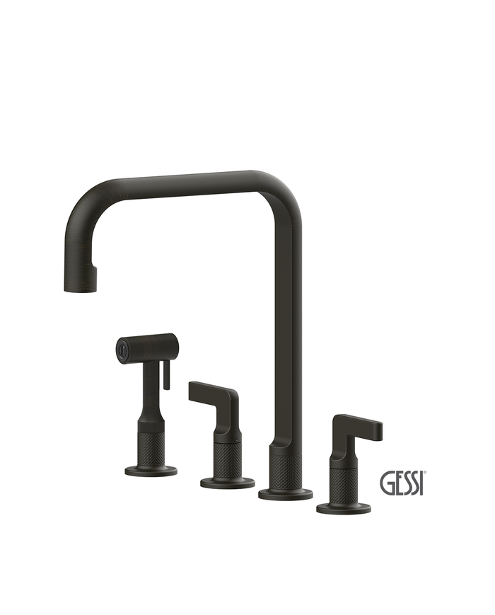 Μπαταρία Νεροχύτη 4 οπών INCISO, GESSI Aged Bronze