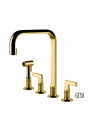 Μπαταρία Νεροχύτη 4 οπών INCISO, GESSI Gold PVD