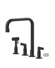 Μπαταρία Νεροχύτη 4 οπών INCISO, GESSI Matt Black