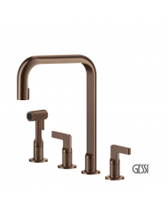 Μπαταρία Νεροχύτη 4 οπών INCISO, GESSI Copper Brushed PVD