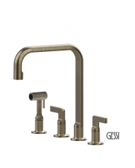 Μπαταρία Νεροχύτη 4 οπών INCISO, GESSI Antique Brass PVD